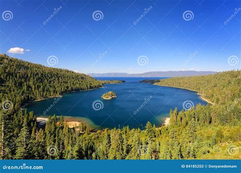 Emerald Bay At Lake Tahoe With Fannette Island California Usa Stock