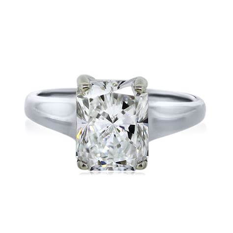 White Gold Gia Certified 200ct Radiant Cut Diamond Engagement Ring