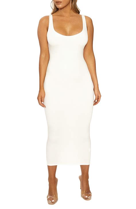 Naked Wardrobe The Nw Hourglass Midi Dress In White Lyst