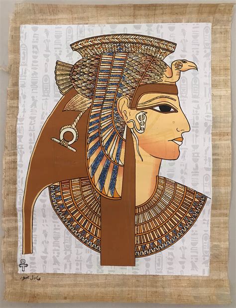 Queen Cleopatra Wall Art On Authentic Papyrus Paper Etsy
