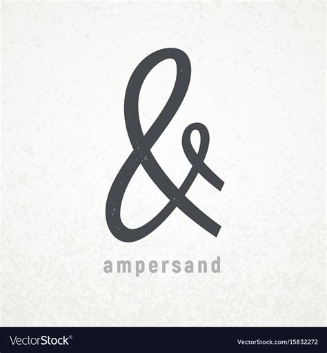 Ampersand Elegant Symbol On Grunge Royalty Free Vector Image