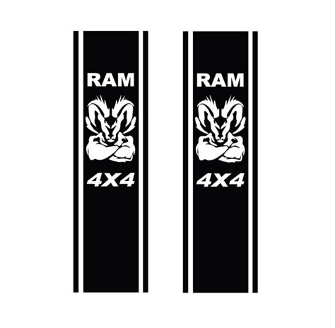 Dodge Ram Head Muscle 4×4 Sticker Set Of 2 Stripes 4×4 Decals