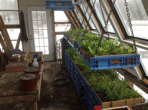 It's at night time that the temperature in the greenhouse drops dramatically. extra shelving in Passive Solar Greenhouse on YourGardenShow.com | Solar greenhouse, Greenhouse ...
