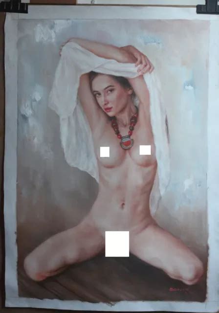 Femme Nue Int Grale Tableau Peinture Huile Sur Toile Nude Female Oil