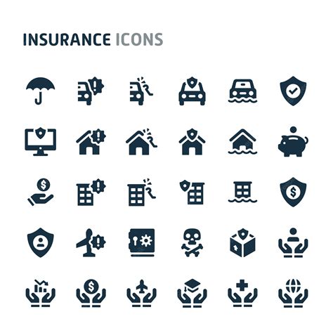 Premium Vector Insurance Icon Set Fillio Black Icon Series