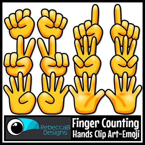 Finger Counting Hands Clip Art Emoji Stijl Handsignalen Clip Art