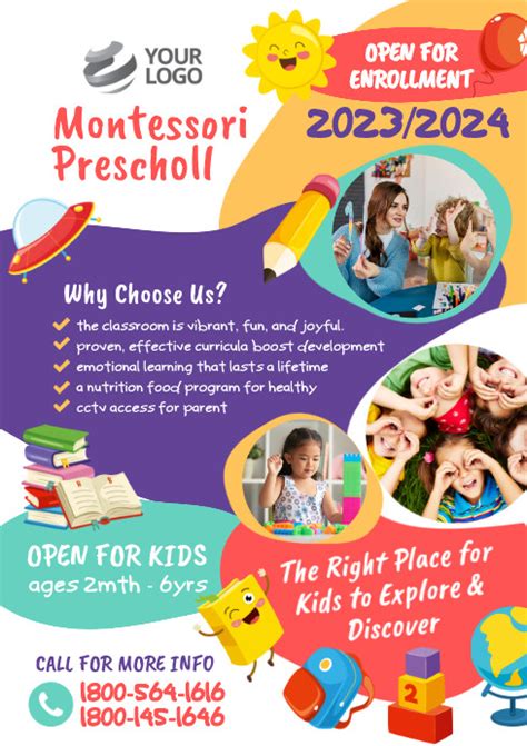 Preschool Enrollment Advertisement Template Postermywall