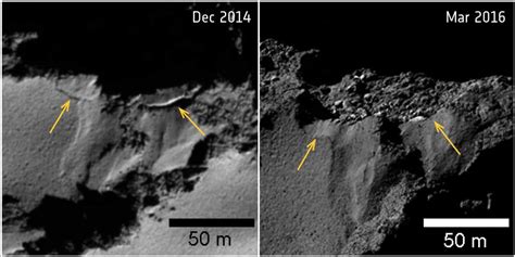 Before And After Unique Changes Spotted On Comet 67pchuryumov Gerasimenko