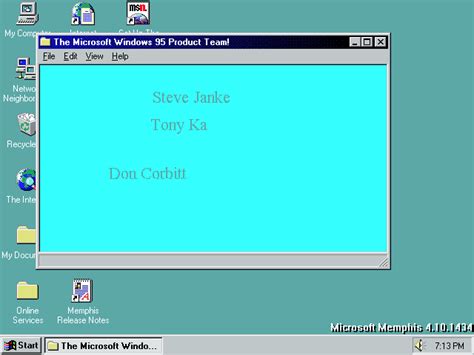 Windows 95 Easter Egg In Memphis Betaarchive