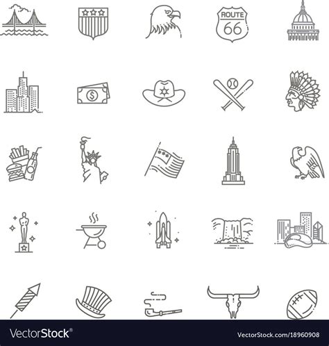 American Culture Icons Culture Signs Of The Usa Vector Image