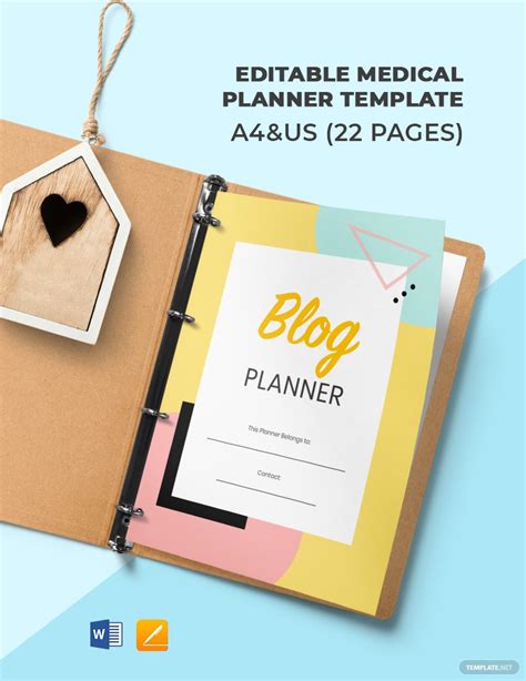 Editable Fitness Planner Template Word Apple Pages