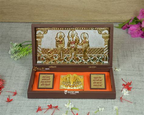 Buy Goldtideas 24k Gold Plated Ram Darbar Photo Frame With Charan