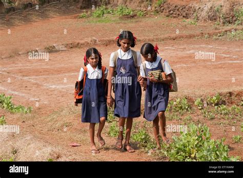 Students Children Girls Of Village School In Maharashtra India Asia