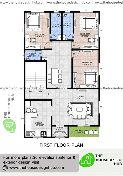 3 Bhk Duplex House Plan With Pooja Room Duplex House Plans House