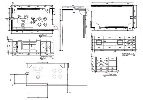 Architecture Office Furniture Layout Plan Autocad Drawing Cadbull