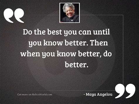 Do The Best You Can Inspirational Quote By Maya Angelou