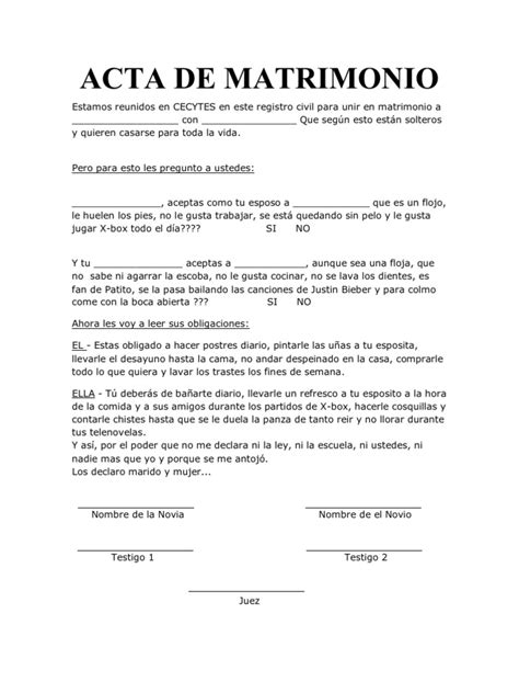 El documento se puede obtener en cualquier registro civil municipal y en el archivo central de tegucigalpa. ACTA DE MATRIMONIO