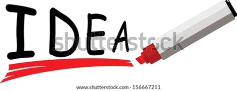 Red Marker Underlining Word Idea Stock Vector Royalty Free 156667211