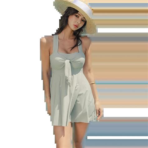 Sanqi Female Swimsuit One Piece Skirt Style Small Chest Gathered To Cover The Belly Thin Sexy
