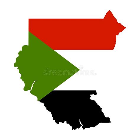 territorio y bandera de sudán fondo blanco ilustración del vector ilustración del vector