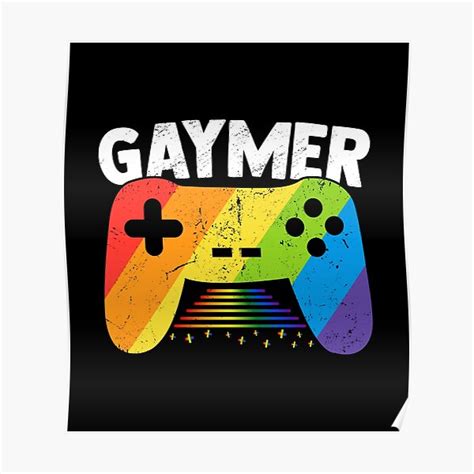 Gaymer Rainbow Pride Month Video Game Player Gay Gamer Poster For
