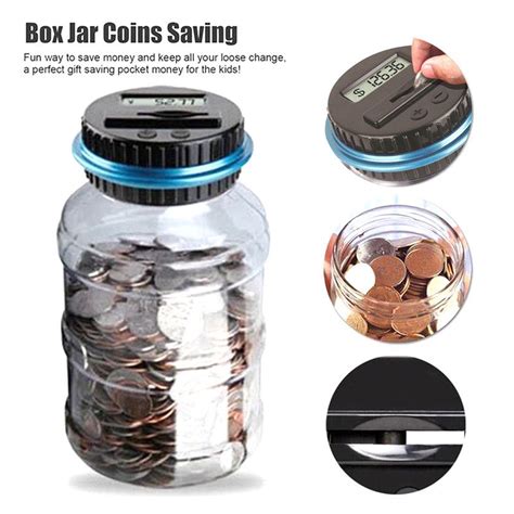 This Clear Jar Has A Lcd Screen On A Lid Helps Count Your Coins As They