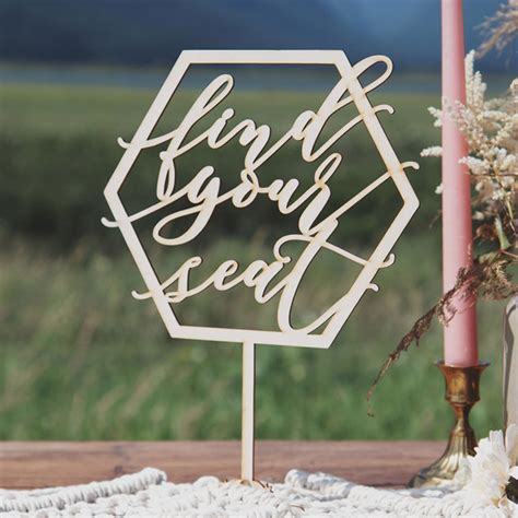 Find Your Seat Geometric Wedding Sign Thistle And Lace Designs Inc