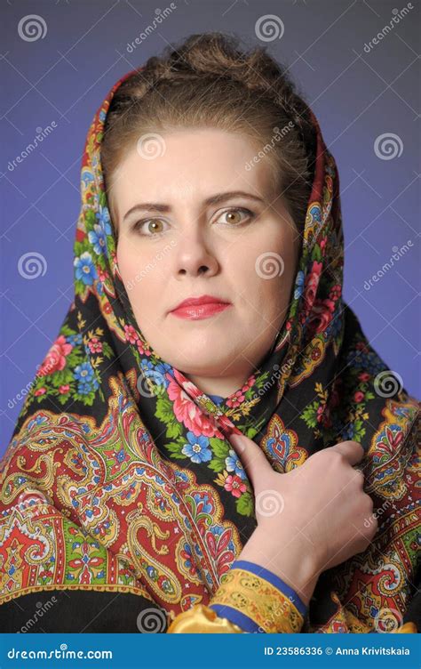 Traditional Russian Rural Woman Stock Photo Image Of Cold Russian