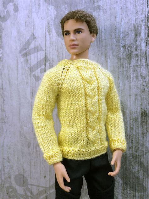 Handmade Ken Doll Clothes Knitted Sweater For Barbie Ken