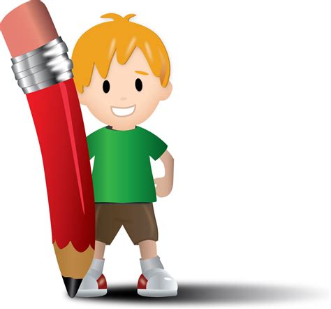 Free Vector Kid With Pencil Vector Download