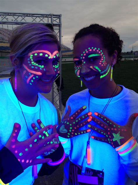 Glow In The Dark Face Paint For The Fun Glow Run Glow Birthday Party