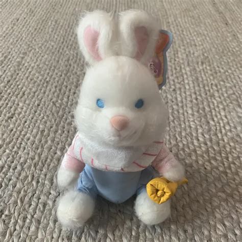 Nwt Rare Bean Bag Easter White Rabbit Plush Toy Alice In Wonderland