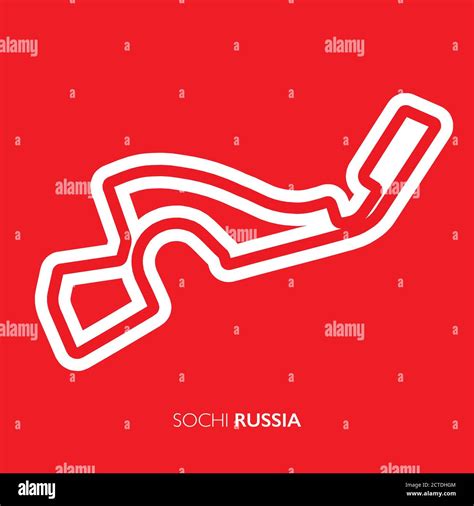 Sochi Circuit Russia Motorsport Race Track Vector Map Stock Vector