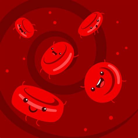 Cute Cartoon Blood Cells Character Vector Set Vector Premium Download