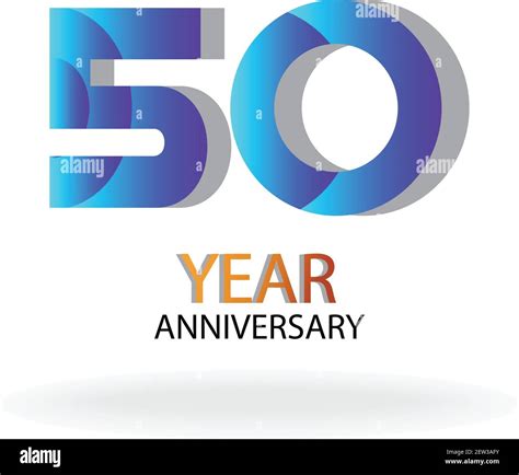 50 Year Anniversary Vector Template Design Illustration Blue Elegant