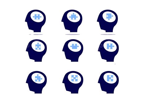 Collection Of Human Heads With Jigsaw Puzzles On A White Background