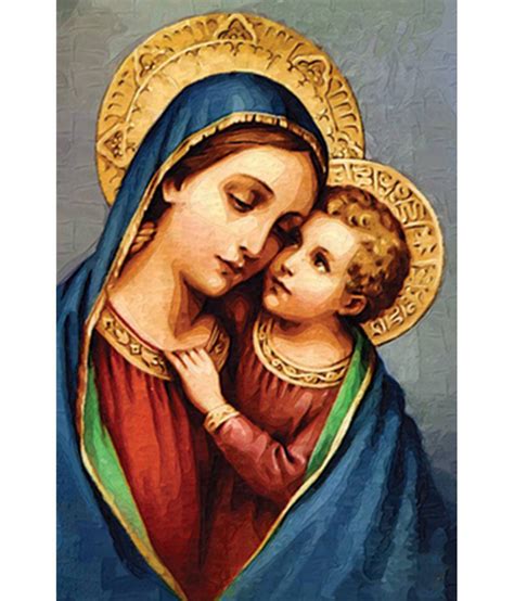 Retcomm Art Painting Of Young Jesus Christ With Mother Mary On Bright 920