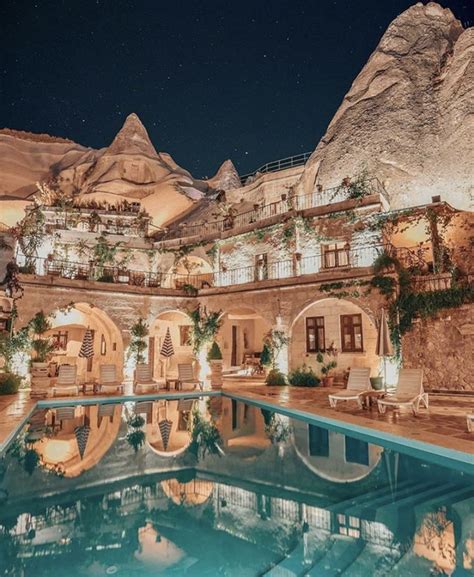Cave Hotel And Pool In Cappadocia Turkey 🇹🇷😍 📸