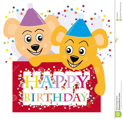 Teddy Bears Wishing A Happy Birthday Royalty Free Stock