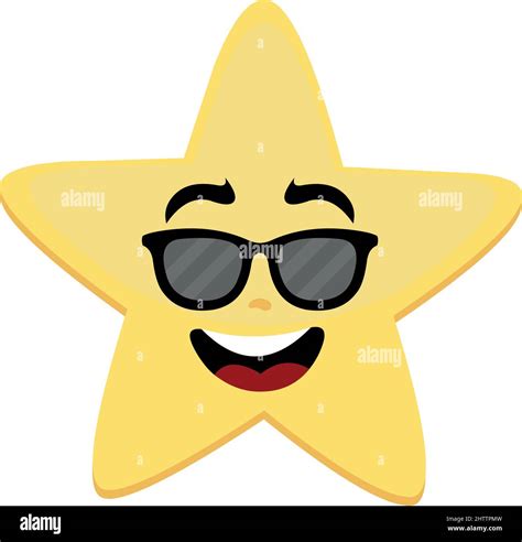Vector Character Illustration Of A Cartoon Star With Sunglasses Stock