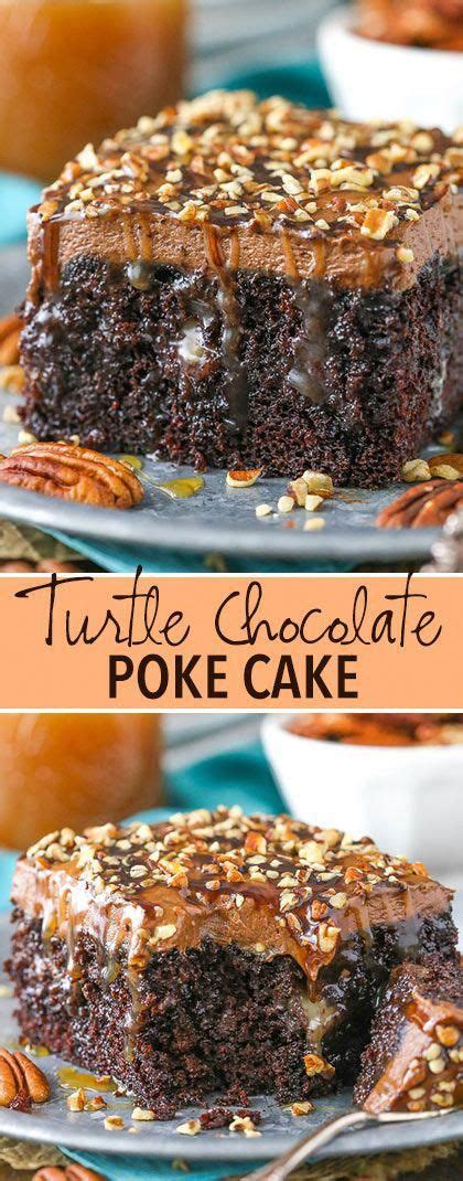 · looking for a christmas cheesecake recipe to make? Chocolate Turtle Poke Cake | Easy Chocolate Poke Cake ...