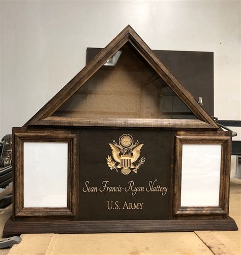 3x5 Folded Flag Display Case With Custom Engraving Etsy