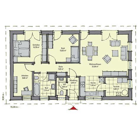 Der bungalow kann als massivhaus oder fertighaus gebaut werden. Fertighaus Bungalow mit Walmdach - Salamanca GUSSEK HAUS