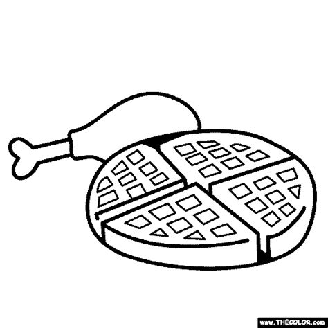 Chicken And Waffles Coloring Page Coloring Home
