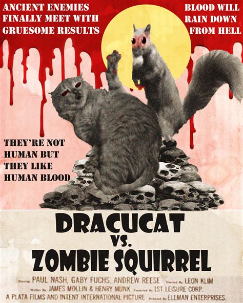 Dracucat Vs Zombie Squirrel B Horror Movie Posters