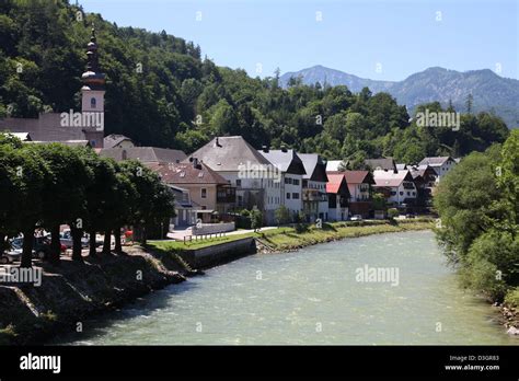 Upper Austria Lauffen Part Of Municipality Bad Ischl Traun River
