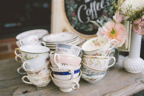 Vintage Teacups At Wedding Garden Venue Garden Wedding Venue La