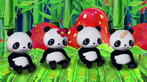 Five Little Pandas Jumping On The Bed Nursery Rhymes And Kids Songs