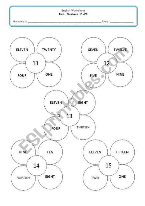 Free Worksheets For Numbers 11 20 Free Worksheets Numbers 11 To 20