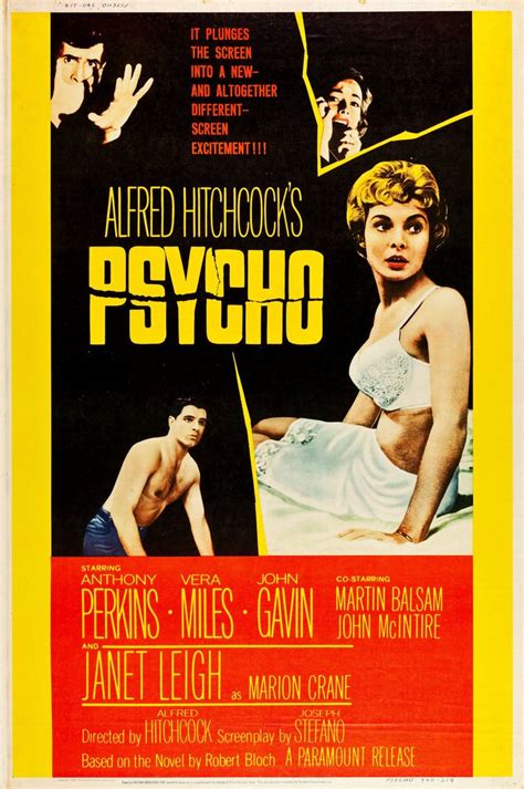 Psycho 1960 Us Poster Style Y 1960 Janet Leigh Anthony Perkins